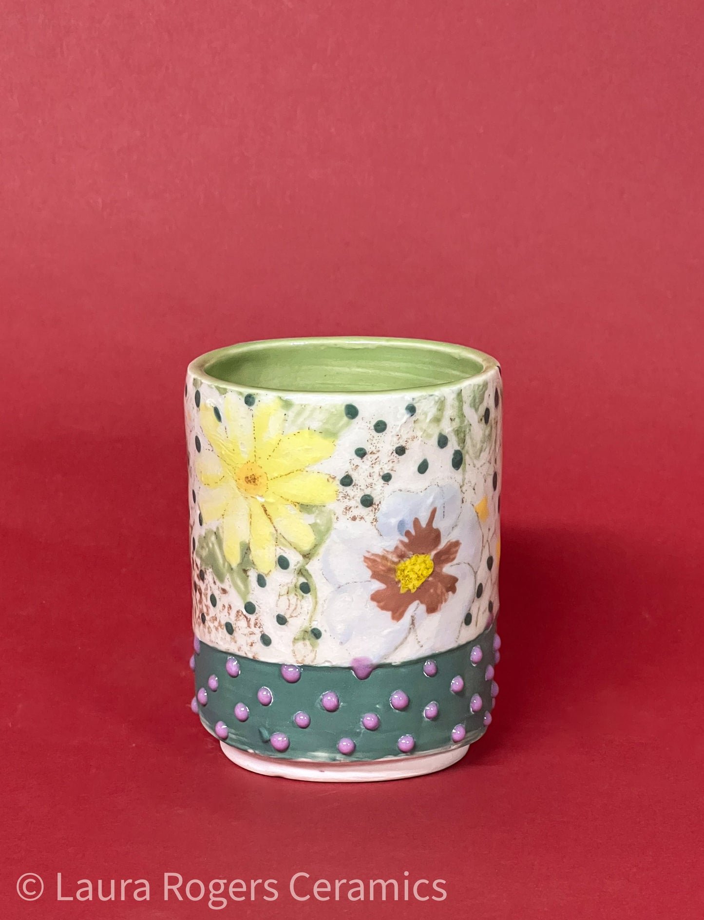 Polka-dot Floral Wallpaper Mug
