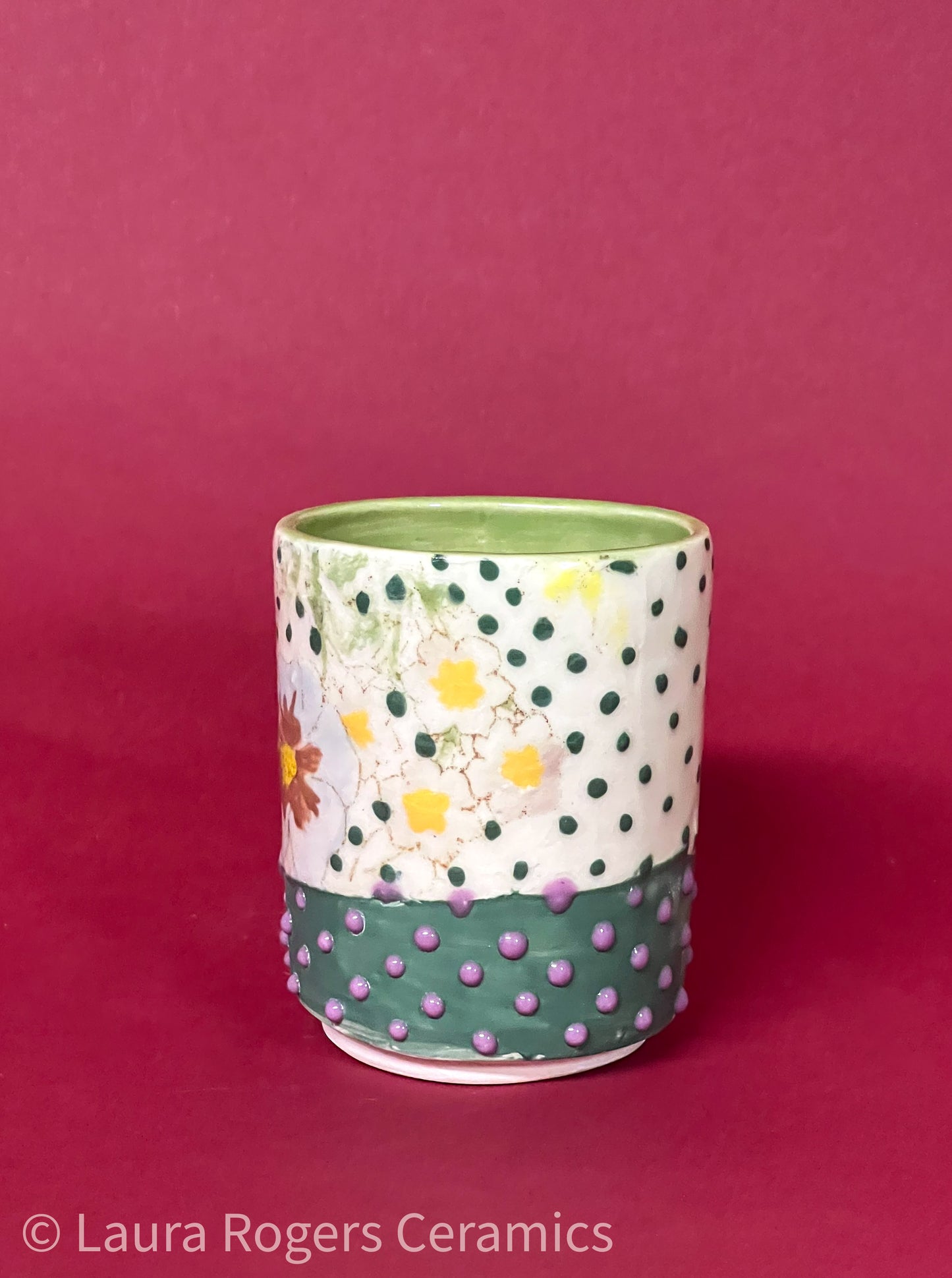 Polka-dot Floral Wallpaper Mug