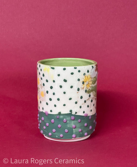Polka-dot Floral Wallpaper Mug